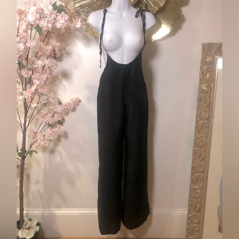 Pants bottoms Suspenders jumpsuit. Silky look and feel.